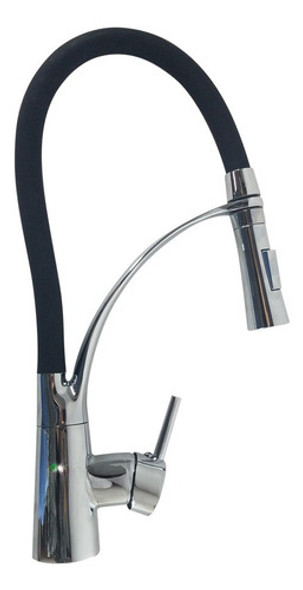 Torneira De Mesa Luxo Flexível Monocomando Preto E Cromado 0