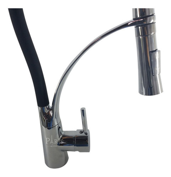 Torneira De Mesa Luxo Flexível Monocomando Preto E Cromado 1