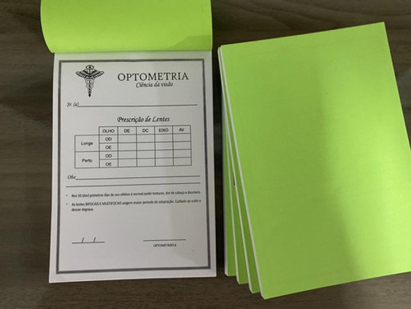 Receituário P/ Optometrista 10 Blocos 1000 Fls Personalizado 1