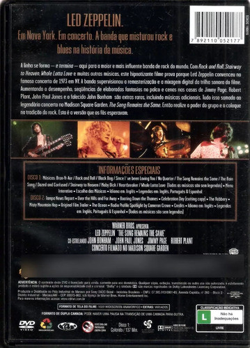 Dvd Duplo Led Zeppelin - The Song Remains The Same - Lacrado 1