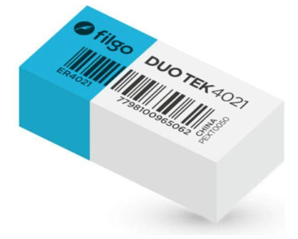Goma De Borrar Lápiz Tinta Plástica Filgo Duo Tek Caja X 36 1