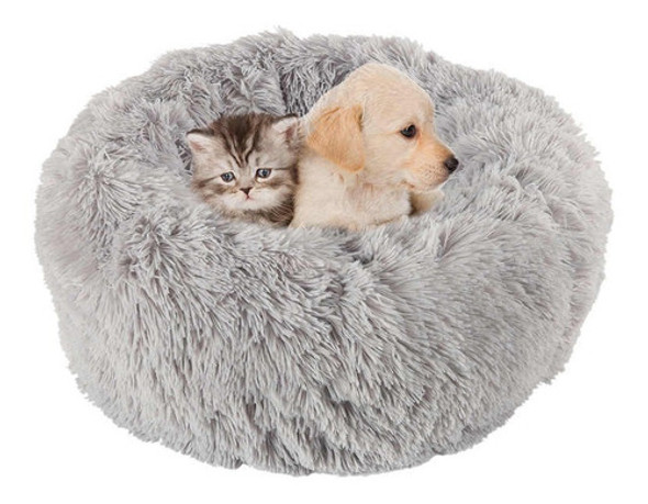 Cama Puff Plushy Para Perro Y Gato Antiestres 50cm 1