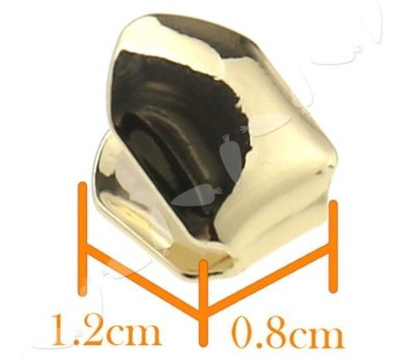 14 K Plata Plateado Pequeño Solo Diente Plano Tapa Canina Gr 1