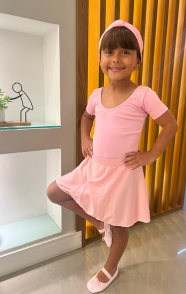 Saia Transpassada De Ballet Infantil Rosa/preto Dança 1