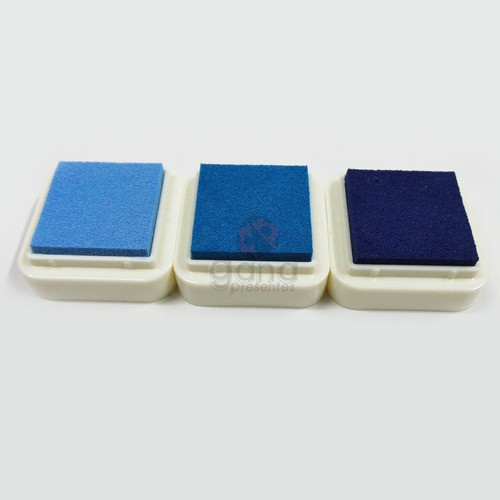 Conjunto 3 Carimbeiras Para Scrapbook - Tons De Azul 0