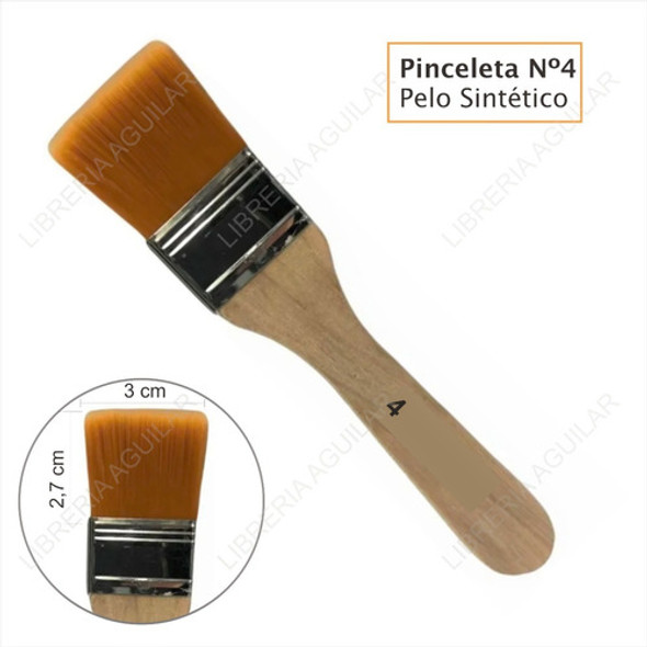 10 Pinceleta Pelo Sintetico Nº4 Chica Mediana 1
