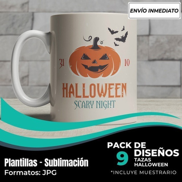 Diseños Plantillas Para Tazas Halloween Sublimación M18 1