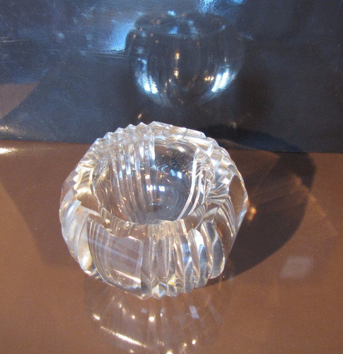 Cenicero De Cristal Neutro Tallado Original 1