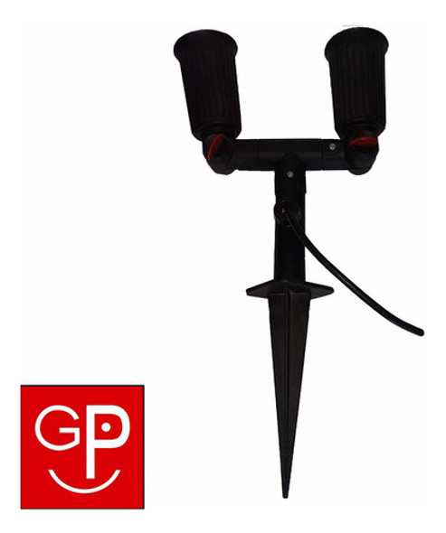 Spot Pincho Doble Para Lampara Reflectiva De Jardín G P 1