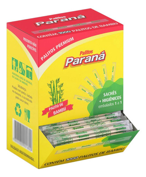 Palito De Dente Bambú Caixa C/1.000un Embalados Um A Um 0