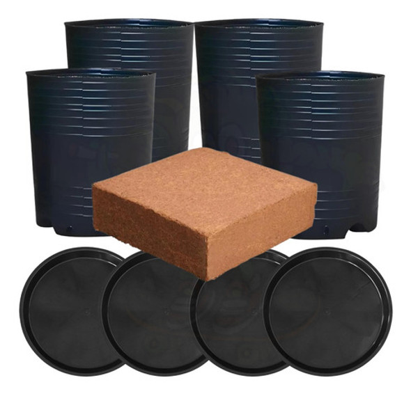 Pack Cultivo Indoor Coco + Macetas + Plastos 0 Pack Cultivo Indoor Coco + Macetas + Plastos 0