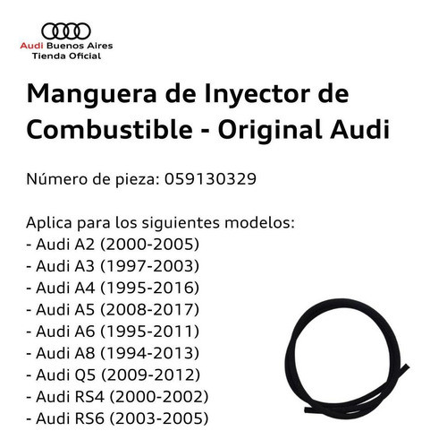 Manguera De Inyector De Combustible Audi A3 1997 Al 2001 1