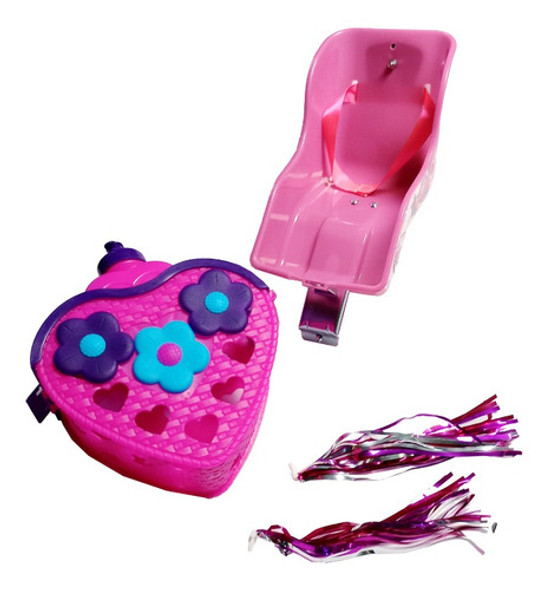 Canasto Corazon Flecos Y Porta Muñeca Para Bicicleta Niña 0 Canasto Corazon Flecos Y Porta Muñeca Para Bicicleta Niña 0