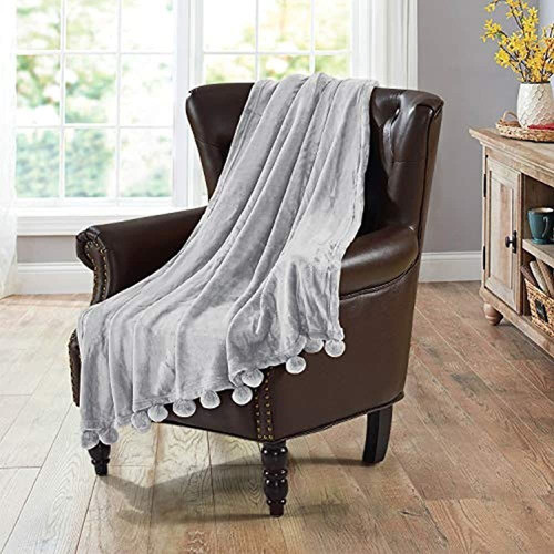 Home Soft Things - Manta Para Cama Con Pompón, 50 X 60 Pulga 0