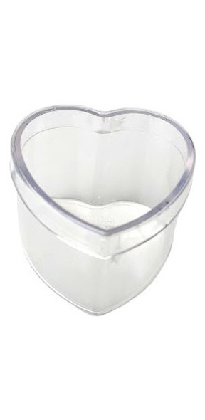 50 Cajitas Acrílico Transparente Corazón  Souvenirs Denario 0