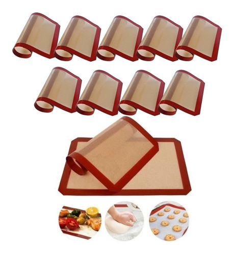 Pack X10 Placa Antiadherente Horno Plancha Silicona Tapete 0