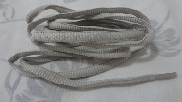 Par Cadarço Oval Tênis Sapatenis  1,30cm Cor Bege Póliester 1