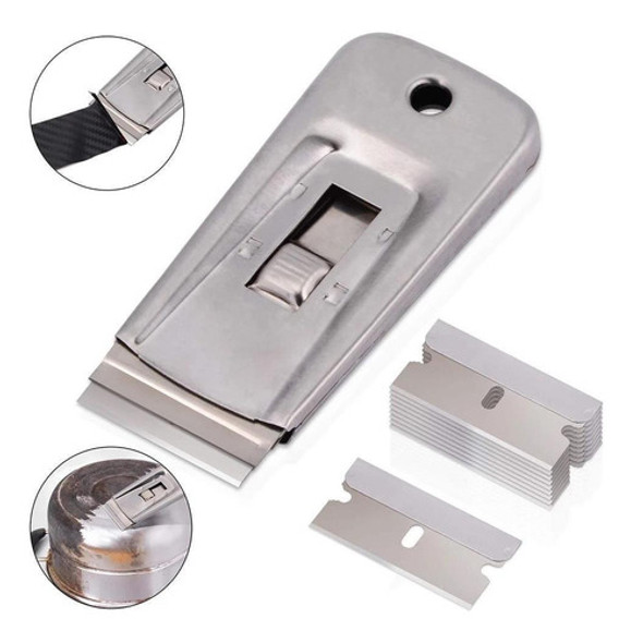 Raspador Ratinho Em Inox Para Insulfilm Pelicula +10 Lamina 1 Raspador Ratinho Em Inox Para Insulfilm Pelicula +10 Lamina 1