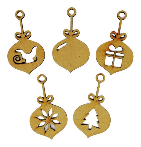 Adornos Navidad Colgantes Pack 19 Unidades Fibrofácil 8cm 1