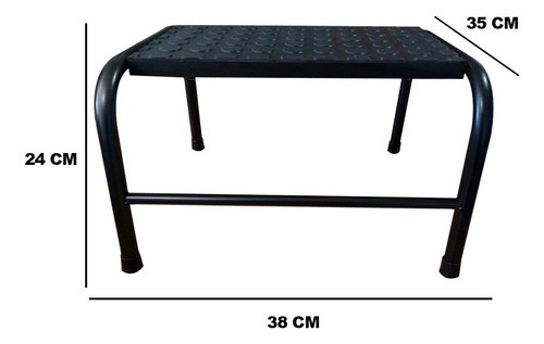 Escadinha 1 Degrau Metálica Esmaltada Preta Melhor Preço 1