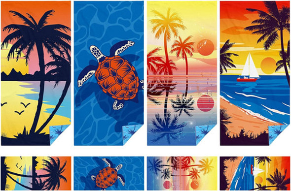 Juego De 4 Toallas De Playa De Microfibra De Gran Tamaño Hau 0