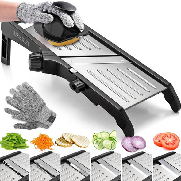 Cortador De Alimentos Con Mandolina, De Acero Inoxidable Aj. 0