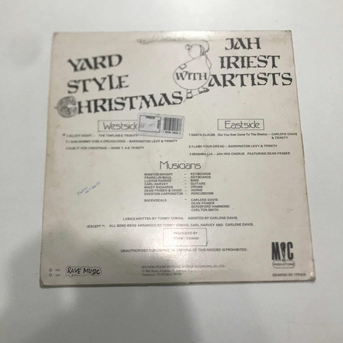 Lp Reggae-  The Tamlins ( Yard Style Christmas ) 1