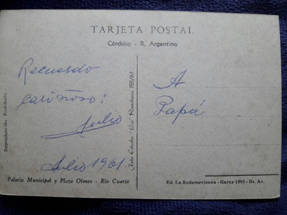 Postal Edificio Palacio Municipal De La Ciudad De Río Cuarto 1