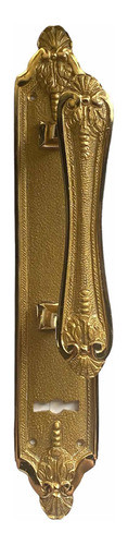 Manijón De Bronce Macizo De Estilo Antiguo Bañado En Oro 0