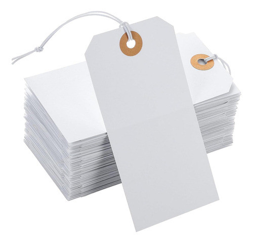 100 Peças Etiquetas De Presente Com Corda Pendurada 12x6cm 0