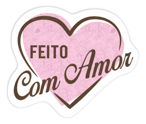 Adesivo Lacre Feito Com Amor Rosa 0