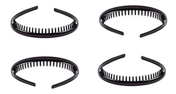 Dmtse Set Of 4 Fashion Plastic Headband Teeth Comb Hairband 0