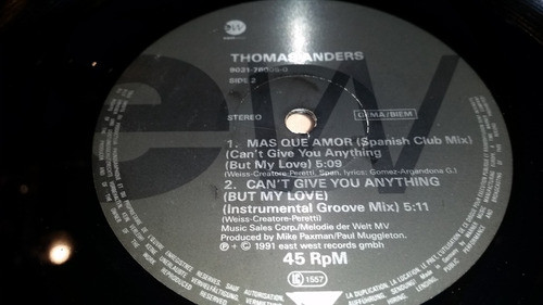Thomas Anders Cant Give You Anything But My Love Remix Vinil 1