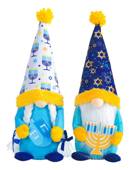 Hanukkah Decoração Azul Chapéu Alto Móveis Boneca Sem Rosto 0