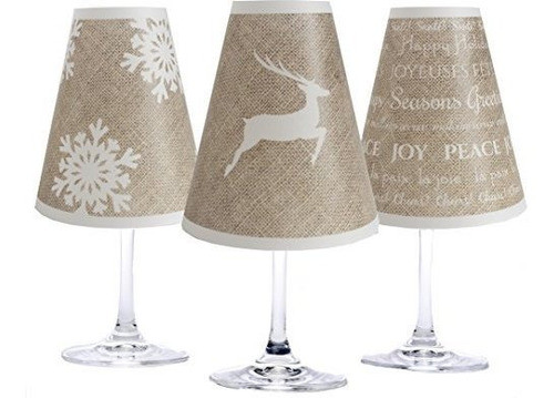 Di Potter Ws238 Holiday Burlap Papel Copa De Vino Blanco Sha 0