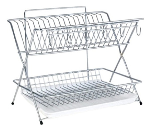 Escurreplatos Organizador Plegable Acero Inoxidable Cocina 0