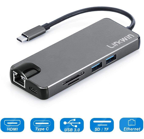 Concentrador Usb C, Adaptador Usb C 8 En 1 Linkwin Con Puert 1