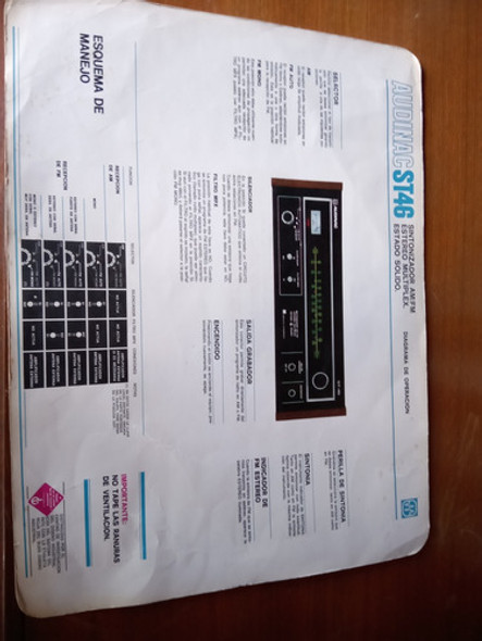Manual Sintonizador Audinac St46 0