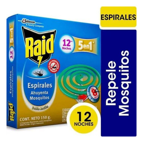 12 Espirales Verdes Raid Mosquitos Doble Acción 5 En 1 0