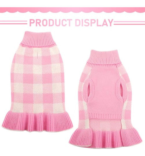 Vestido Suéter Para Perro, Ropa De Punto A Cuadros 1