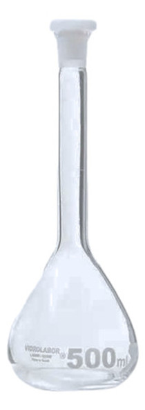 Balão Volumétrico Vidro 500ml C/ Rolha Polietileno Classe A 0 Balão Volumétrico Vidro 500ml C/ Rolha Polietileno Classe A 0