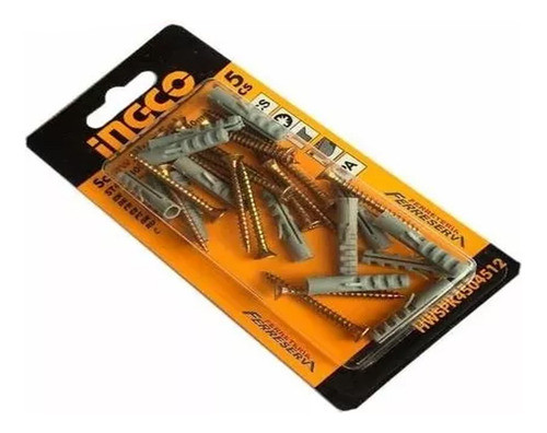 Set Tornillos Con Tacos 6 Mm 15 Set X Blister Ingco 0