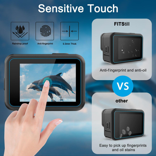 Protetor De Tela Fitstill For Go Pro Hero 13 Black (10 Unida 1