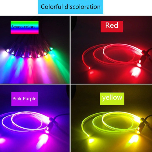 Led Rgb Fibra Ot Wireless Interior Carro Controle Por App 6m 1