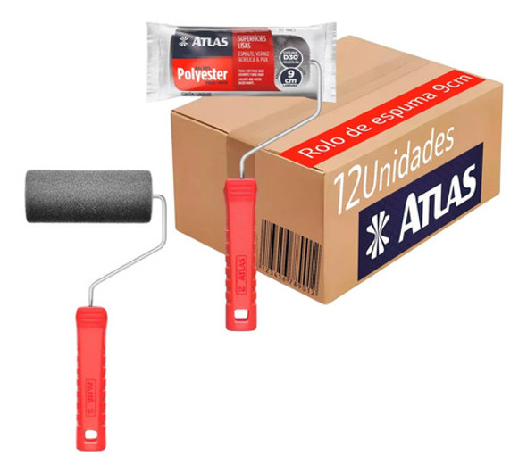 Caixa 12 Rolos Espuma Poliéster D30 9cm Atlas 406/9 0