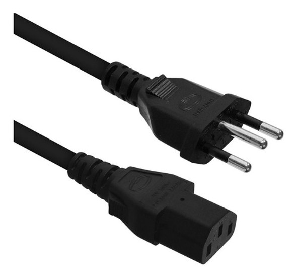 Cabo De Força Para Monitor E Gabinete Padrão Novo 1,5m Preto 0