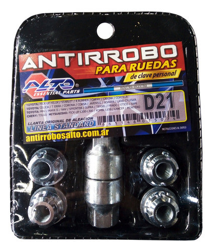 Tuercas Tornillos Antirrobo Toyota Corolla Etios Yaris Hilux 0
