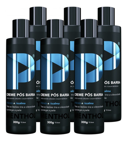 Creme Pós Barba Play Barber 300g Menthol Trata Lesões 6 Unid 0
