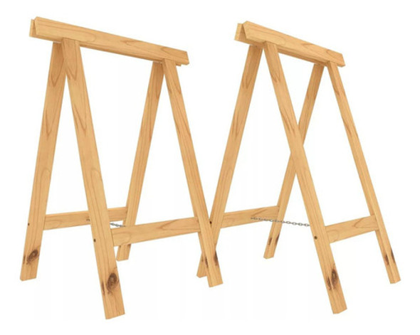 Cavaletes Madeira Pinus 100x50 Natural Reforçada 1