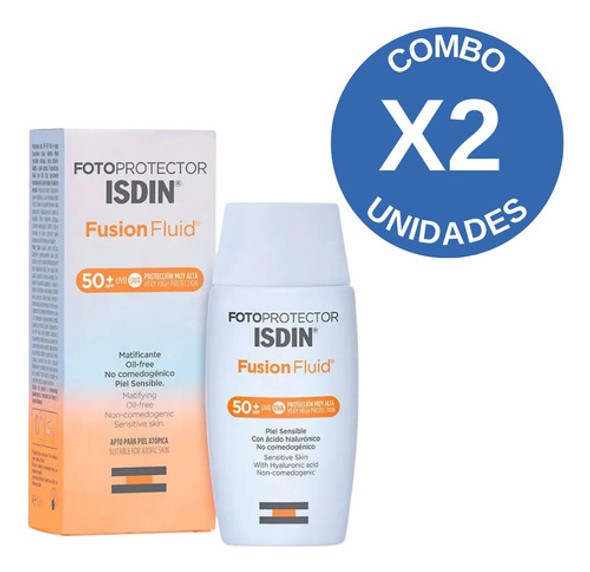 Combo X 2 Isdin  Fotoprotector Spf50+ Fusion Fluid 50 Ml 0